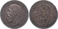 Baden 5 Mark Friedrich I. 1856-1907. -