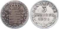 Sachsen-Meiningen 3 Kreuzer Bernhard Erich Freund 1803-1866. -