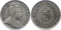 Straits Settlements 	Malaysia 5 Cents 1902 Sehr schön 100.41 元 含税 ＋  50.20 元 运费