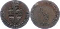 Sachsen-Meiningen 1/2 Kreuzer Bernhard Erich Freund 1803-1866. -