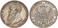 Sachsen-Meiningen 5 Mark Georg II. 1866 - 1914 langer Bart -