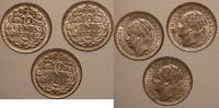 Niederlande 10 Cents Lot 3 Stk. Wilhelmina -
