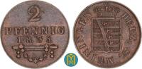 Sachsen Meiningen 2 Pfennig Bernhard Erich Freund 1803-1866 -