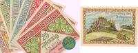 Thüringen 2x25, 4x50 Pfennig Rehmen bei Pößneck. Satz mit 6 Scheinen. -
