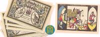 8x 50 Pfennig Döbeln. Satz mit 8 Scheinen. -