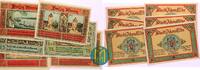 Provinz Sachsen 25, 4 x 50, 75 Pfg Notgeld von Aken/Elbe. 6 Scheine. -
