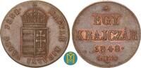 Haus Habsburg 1 Kreuzer Egy Krajczar Franz Joseph I. 1848-1916. -