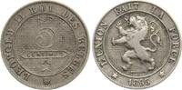 Belgien 5 Centimes Leopold II., 1865-1909 -