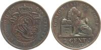 Belgien 2 Centimes Leopold II., 1865-1909 -