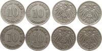 Deutschland 10 Pfennig Lot von 4 x 10 Pfennig -