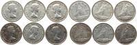 Kanada 10 Cent Elisabeth II., 1952-2022, Lot von 6 Silbermünzen -