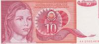 Jugoslavien 10 Dinara Yugoslavia 10 Dinara 1990 Pick#103 UNC -