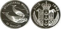Niue 10 Dollars Niue 10 Dollars 1992 Zwei Weisswale in Original Münzkapsel Proof -