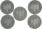 BRD Serie bestehend aus 5 Stücken: 1 DM 1995 A D F G J, -