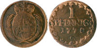 Sachsen-Kurfürstentum 1 Pfennig Friedrich August III. der Gerechte 1763-1806 -