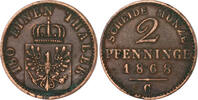 Brandenburg-Preußen 2 Pfennig Wilhelm I. 1861-1888 -