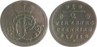 Würzburg-Bistum 1/2 Pfennig Karl Philipp Freiherr von Greiffenklau 1749-1754 -
