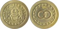 Hamburg Bronzemedaille, vergoldet Geschenk der Stadt zur Goldenen Hochzeit -