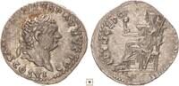 Roman Empire AR denarius Domitian, PRINCEPS IVVENTVTIS, Vesta seated -
