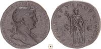 Roman Empire AE sestertius Trajan, SPQR OPTIMO PRINCIPI, Spes advancing left -