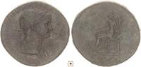 Roman Empire AE sestertius Trajan, FORTVNA REVCI, Fortuna seated -