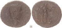 Roman Empire AE As Victory holding vexillum, captives at feet -