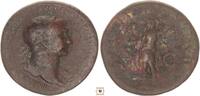 Roman Empire AE Sestertius Trajan, SPQR OPTIMO PRINCIPI, Roma standing, Dacian at feet -