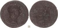 Roman Empire AE sestertius Trajan, FORTUNA REDVCI, Fortuna seated -