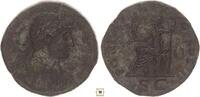 Roman Empire AE sestertius Hadrian, Cuirassed bust / PONT MAX TR POT COS III, Roma seated -