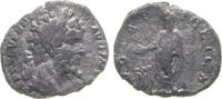 Roman Empire AR Denarius Septimus Severus, Emperor sacrificing over altar -