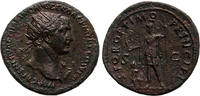 Roman Empire AE Dupondius Trajan, Roma standing -