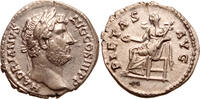 Roman Empire AR denarius Hadrian, Pietas seated -