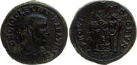 Roman Empire AE follis Diocletian, Bust in Impering mantle, holding olive branch and mappa, Alexandria -