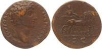 Roman Empire AE sestertius Marcus Aurelius as Caesar, emperor in quadriga -