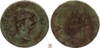 Roman Empire AE dupondius Trajan, Abundantia seated -