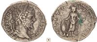 Roman Empire AR denarius Septimius Severus, MARTI VICTORI, Mars standing -