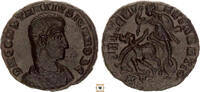 Roman Empire follis Constantius Gallus, Soldierspearing fallen horseman, Siscia -