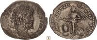 Roman Empire AR denarius Septimius Severus, Victory flying left, holding wreath over shield -
