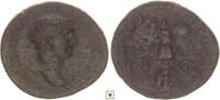 Roman Empire AE dupondius Trajan, SPQR OPTIMO PRINCIPI, Trophy with shields at base -