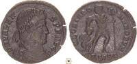 Roman Empire AE 3 Valens, Emperor dragging captive, Siscia -