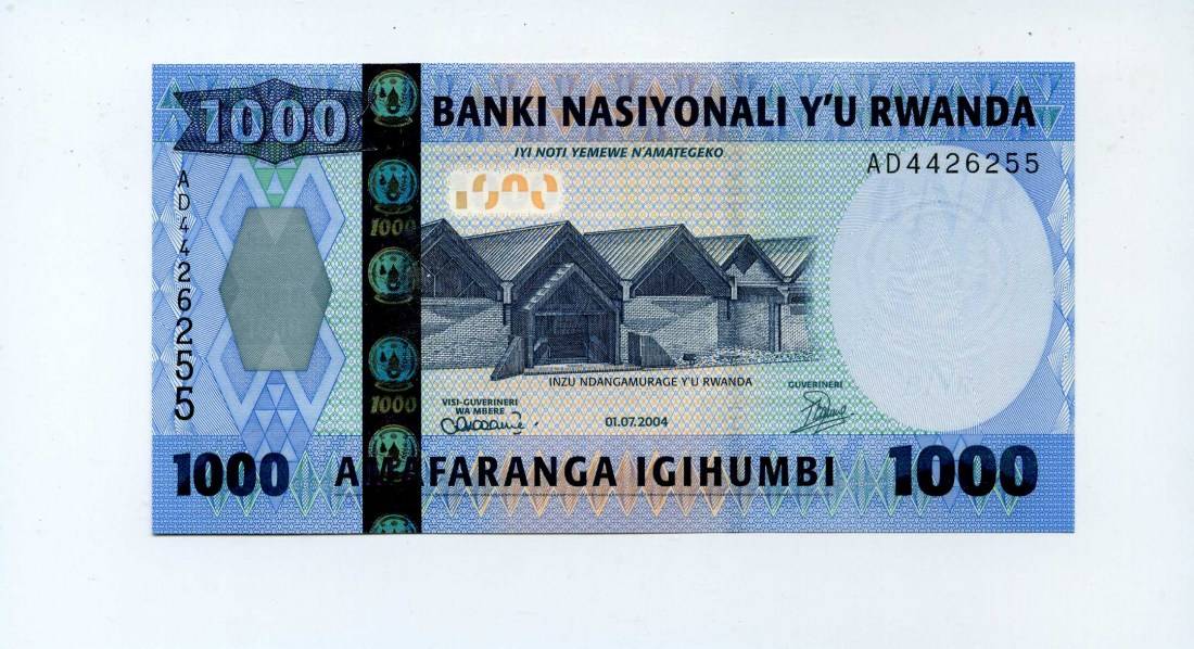 1000 francs 2004, ruanda, ch unc