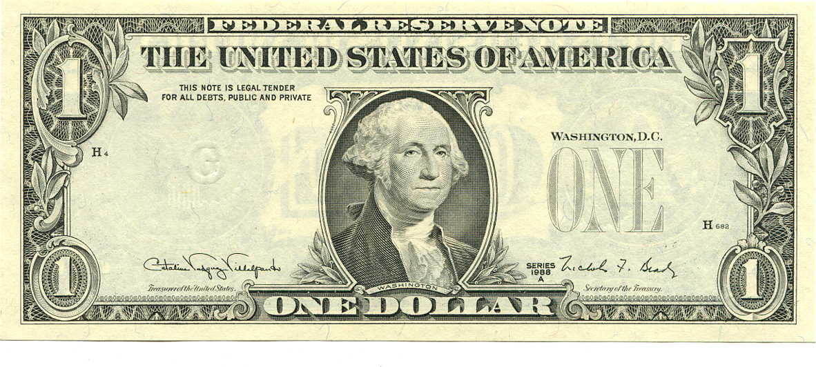 usa, 1 dollar 1988 fehldruck o.unterdruck der vorderseite, i