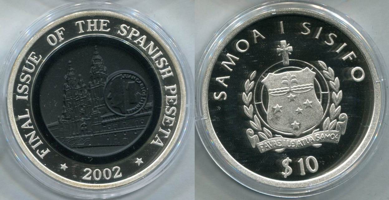 10 dollars 2002 samoa ~ halbedelstein relief münze mit onyx 1