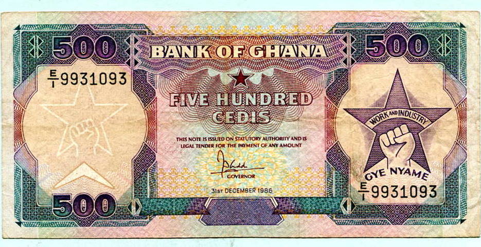 ghana500cedis1986vf