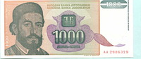 Jugoslawien, 1000 Dinara -