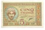 Madagaskar, 5 Francs (1926-1949) SPECIMEN, II- 2,468.32 元 含税 ＋  83.67 元 运费
