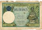 Madagaskar, 10 Francs o.J.(1937-47) stark gebraucht 163.16 元 含税 ＋  83.67 元 运费