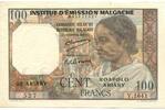 Madagaskar, 100 Francs o.J.(1961) II 1,547.93 元 含税 ＋  83.67 元 运费
