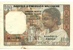Madagaskar, 100 Francs o.J.(1961) III- 333.85 元 含税 ＋  83.67 元 运费