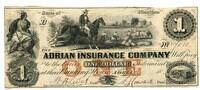 USA, 1 Dollar State of Michigan-Adrian Insurance Company, -